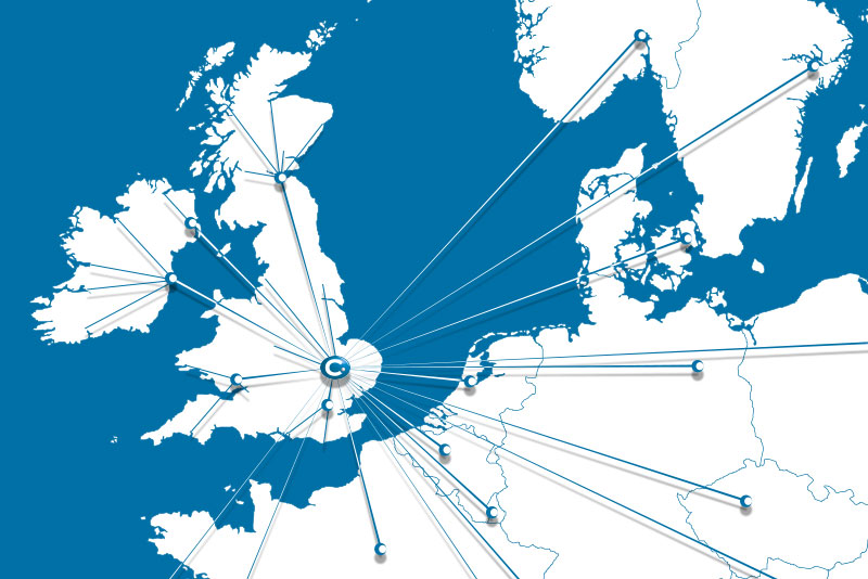 Charpak Distribution UK Ireland Scotland Europe International map