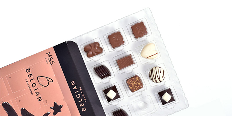 widely recycled chocolate assortment rPET packaging